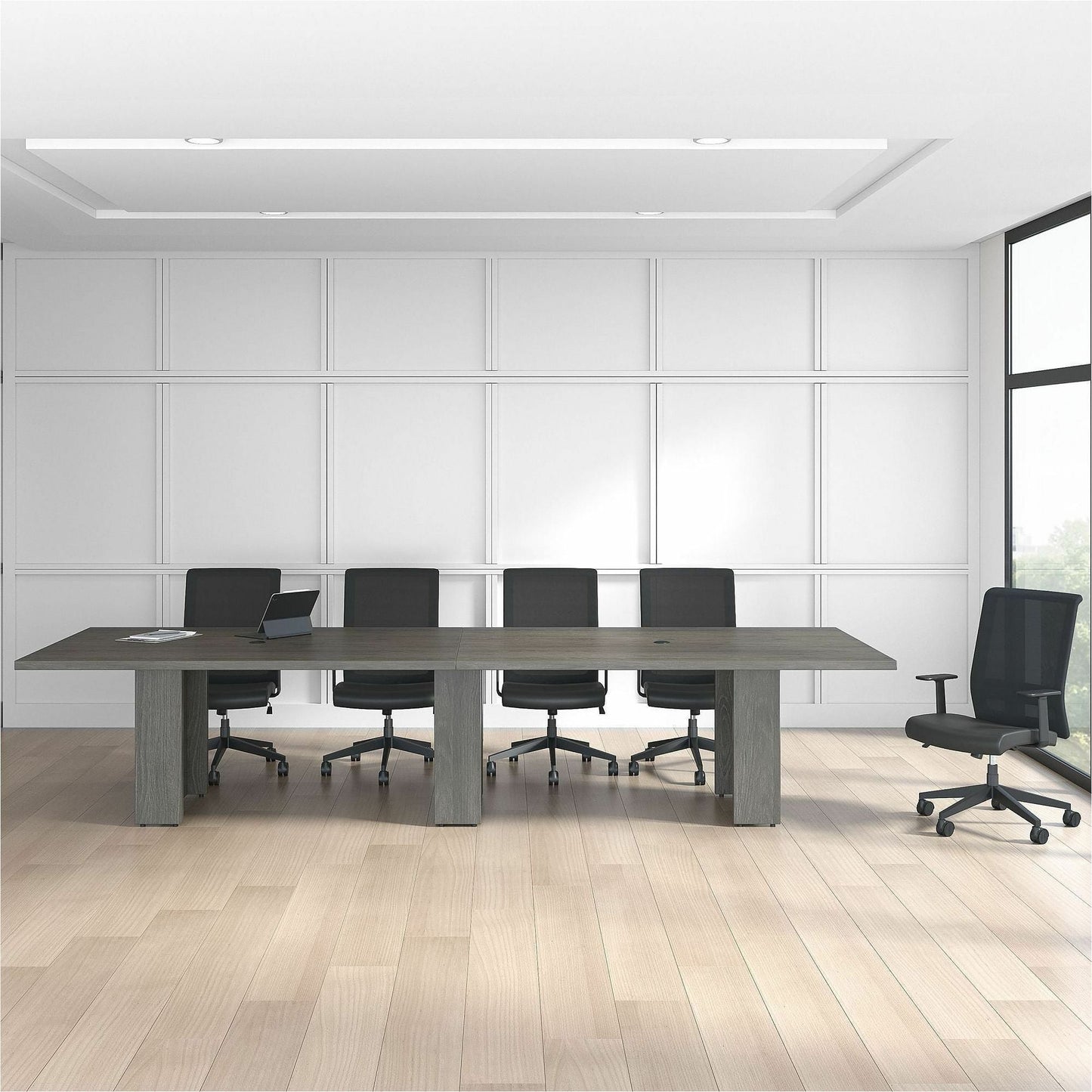 Lorell Prominence 2.0 Series Slim Modular Table Base 24"W x 8"D x 28"H (LLR-LLRPLB24HXX) - SchoolOutlet