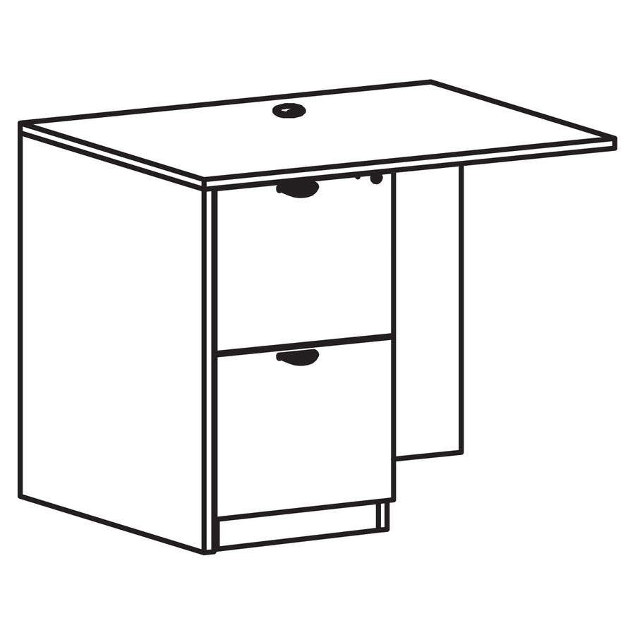 Lorell Prominence 2.0 Left Return with 2 - Drawer Locking File Pedestal 42"W x 24"D x 29"H (LLR - LLRPR2442LXX) - SchoolOutlet