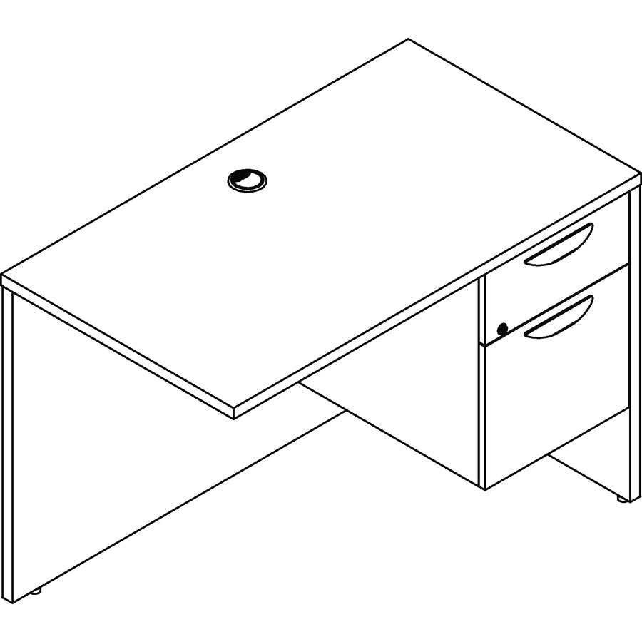 Lorell Prominence 2.0 Right Return with 2 - Drawer Box/File Locking Pedestal 42"W x 24"D x 29"H (LLR - LLRPR2442QRXX) - SchoolOutlet