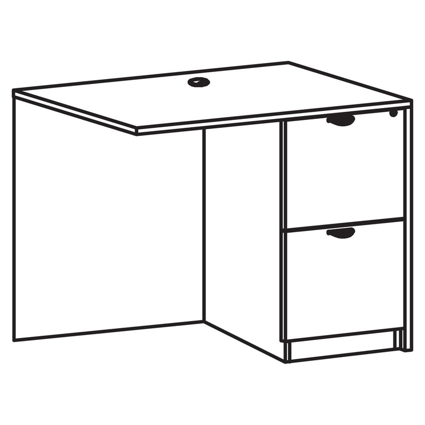 Lorell Prominence 2.0 Right Return with 2 - Drawer Locking File Pedestal - 42"W x 24"D x 29"H (LLR - LLRPR2442RXX) - SchoolOutlet