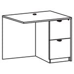 Lorell Prominence 2.0 Right Return with 2 - Drawer Locking File Pedestal - 42