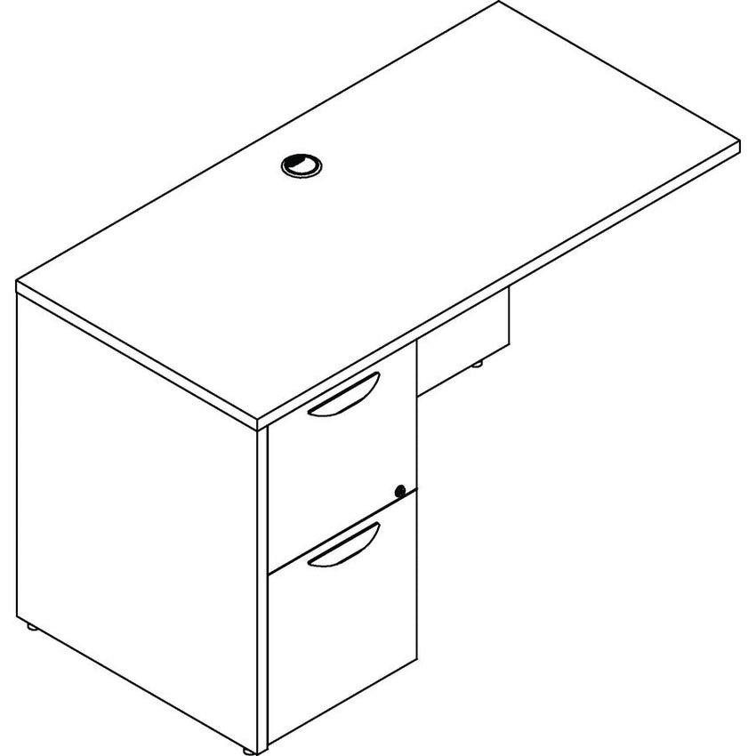 Lorell Prominence 2.0 Left Return with 2 - Drawer Locking File Pedestal 48"W x 24"D x 29"H (LLR - LLRPR2448LXX) - SchoolOutlet