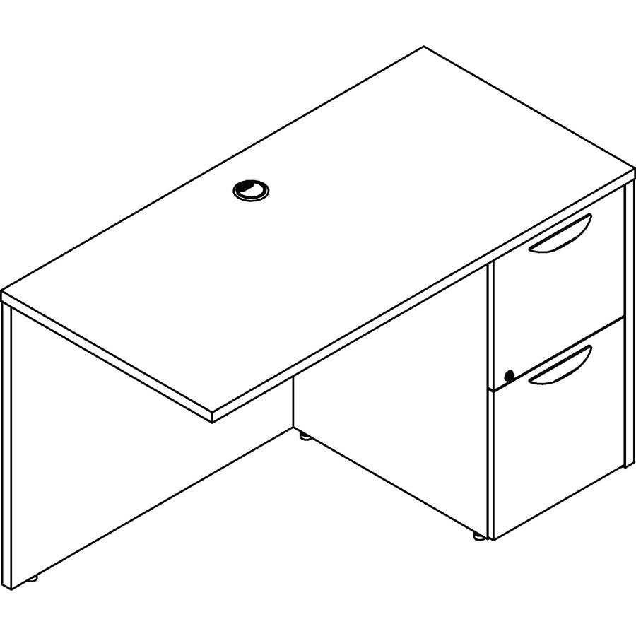 Lorell Prominence 2.0 Right Return with 2 - Drawer Locking File Pedestal 48"W x 24"D x 29"H (LLR - LLRPR2448RXX) - SchoolOutlet