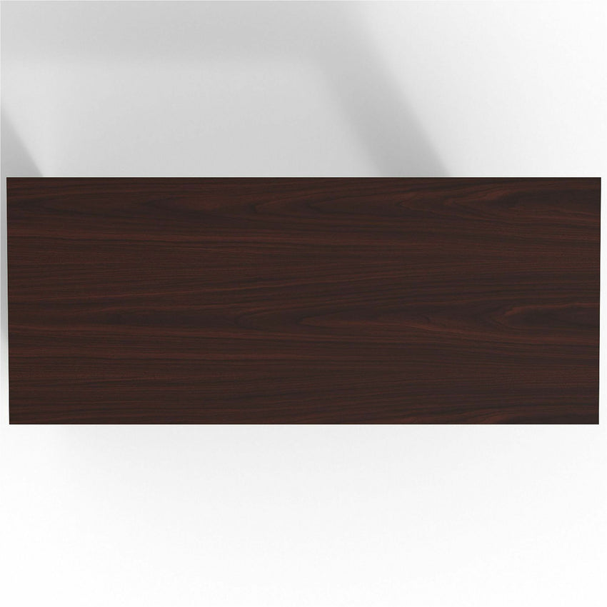Lorell Prominence 2.0 Mahogany Laminate Peninsula Desk 72"W x 30"D x 29"H (LLR - PRT3072MY) - SchoolOutlet