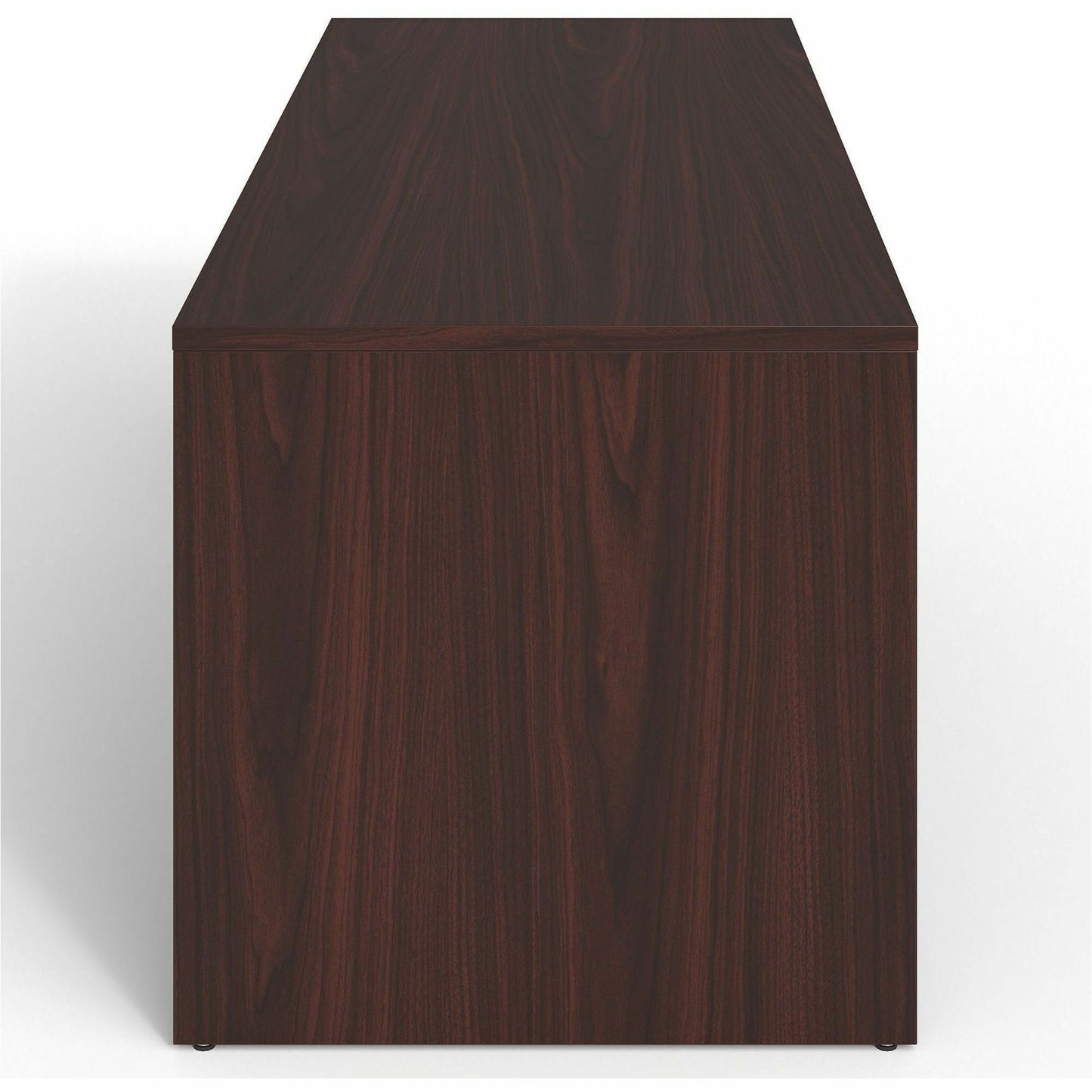 Lorell Prominence 2.0 Mahogany Laminate Peninsula Desk 72"W x 30"D x 29"H (LLR - PRT3072MY) - SchoolOutlet