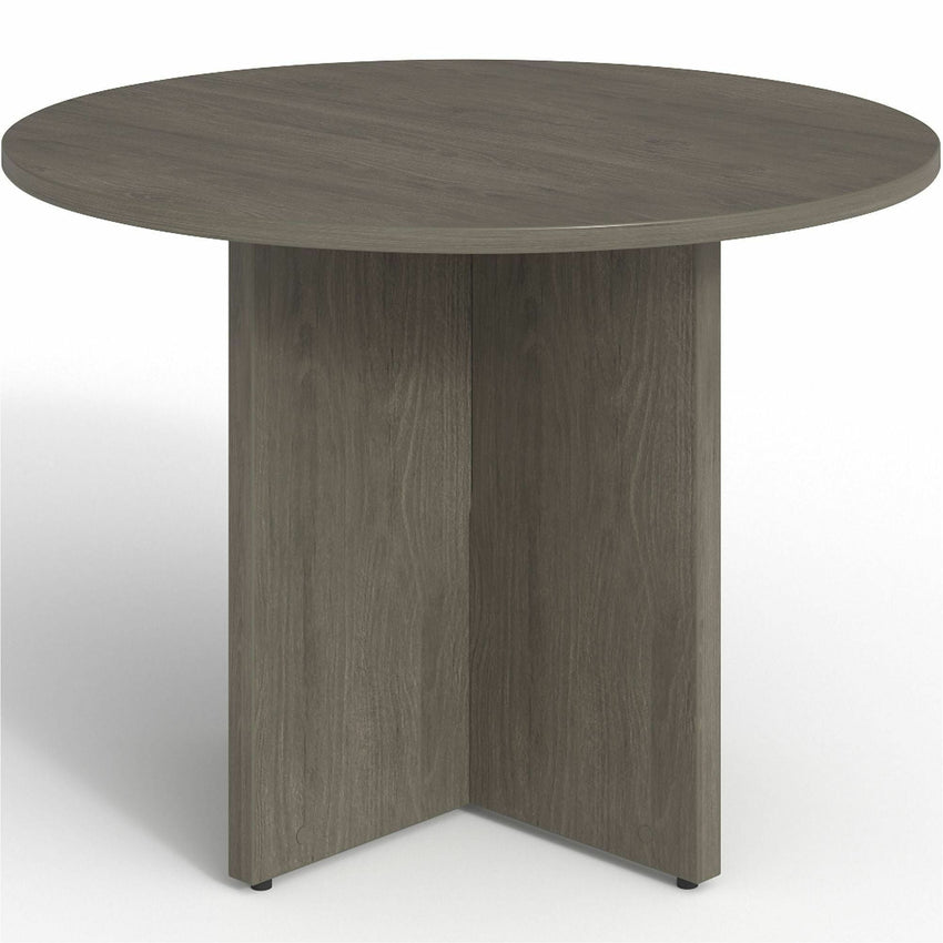 Lorell Prominence 2.0 Round High Performance Laminate Conference Table Gray Elm 42" Diameter x 29"H (LLR - LLRPT42RGE) - SchoolOutlet