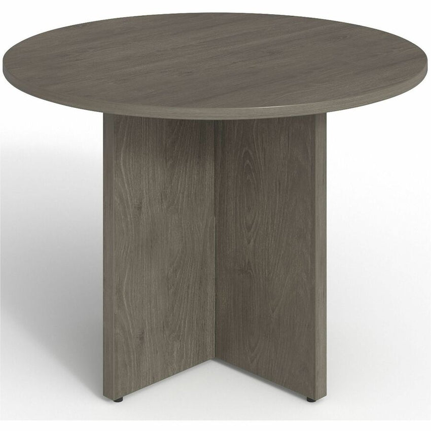 Lorell Prominence 2.0 Round High Performance Laminate Conference Table Gray Elm 42" Diameter x 29"H (LLR - LLRPT42RGE) - SchoolOutlet