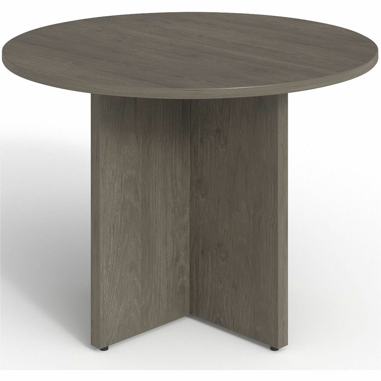 Lorell Prominence 2.0 Round High Performance Laminate Conference Table Gray Elm 42" Diameter x 29"H (LLR - LLRPT42RGE) - SchoolOutlet