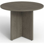 Lorell Prominence 2.0 Round High Performance Laminate Conference Table Gray Elm 42