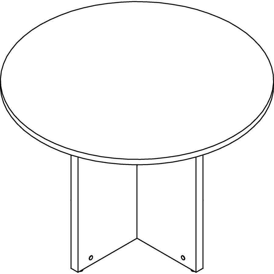 Lorell Prominence 2.0 Round Laminate Conference Table Mahogany 42" Diameter x 29"H (LLR - LLRPT42RM) - SchoolOutlet