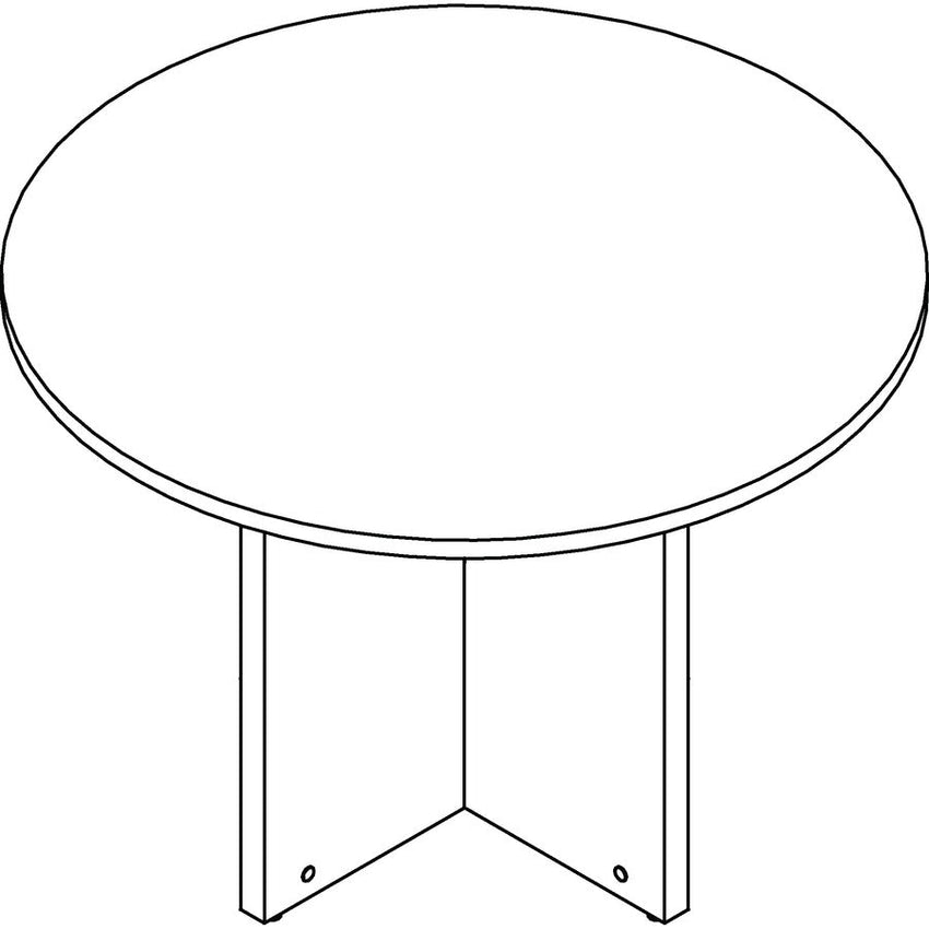 Lorell Prominence 2.0 Round Laminate Conference Table Mahogany 42" Diameter x 29"H (LLR - LLRPT42RM) - SchoolOutlet