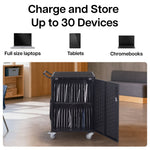 Luxor Line Leader Essential 30-Device Charging and Storage Cart with Locking Doors and Mobile Design 30-Device Capacity 20