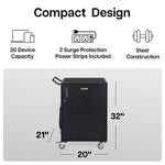 Luxor Line Leader Essential 30-Device Charging and Storage Cart with Locking Doors and Mobile Design 30-Device Capacity 20