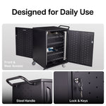 Luxor Line Leader Essential 30-Device Charging and Storage Cart with Locking Doors and Mobile Design 30-Device Capacity 20