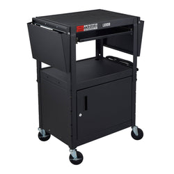 Luxor LEADER Adjustable-Height Three-Shelf Media Utility Cart 24"W x 18"D x 24"-42"H (LUX-AVJ42KBCDL)
