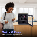 Luxor CellGuard 32 Bay Cell Phone Cabinet with Wall Mount Plate Organized Classroom Phone Storage (CHZZ002) - SchoolOutlet