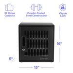 Luxor CellGuard 32 Bay Cell Phone Cabinet with Wall Mount Plate Organized Classroom Phone Storage (CHZZ002) - SchoolOutlet