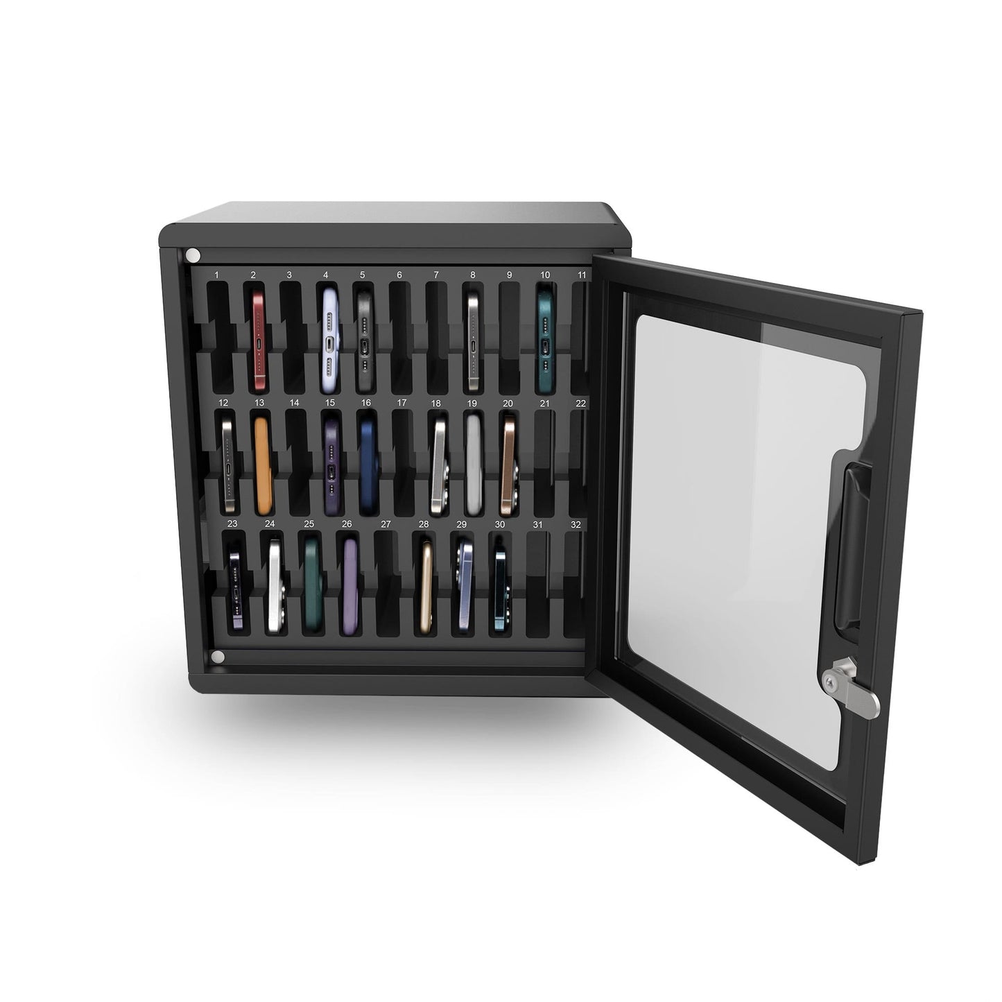 Luxor CellGuard 32 Bay Cell Phone Cabinet with Wall Mount Plate Organized Classroom Phone Storage (CHZZ002) - SchoolOutlet