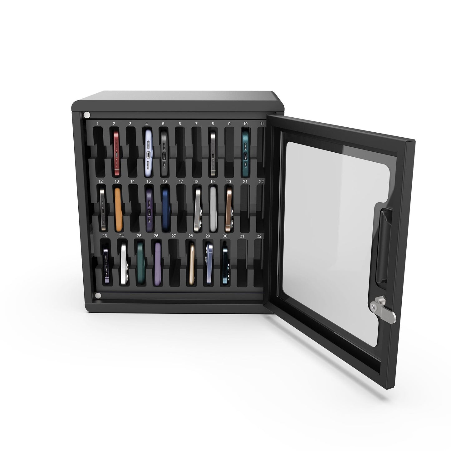Luxor CellGuard 32 Bay Cell Phone Cabinet with Wall Mount Plate Organized Classroom Phone Storage (CHZZ002) - SchoolOutlet