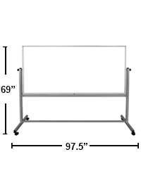 Luxor 90" W x 40" H Double - Sided Magnetic Whiteboard (DEMW003) - SchoolOutlet