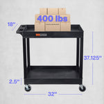 Luxor E Series EC11 - Tub Cart 2 Shelves - 35.25