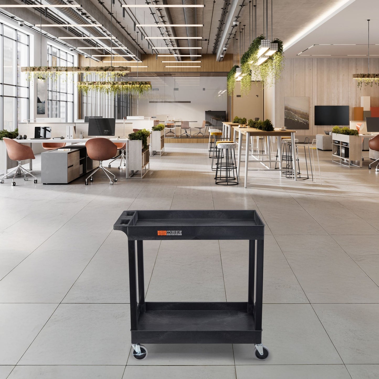 Luxor E Series EC11 - Tub Cart 2 Shelves - 35.25" W x 34.25" H (Luxor LUX-EC11) - SchoolOutlet