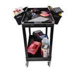 Luxor E Series EC11-B-OUTRIG - Tub Cart 2 Shelves with Outrigger Utility Cart Bins - 35.25