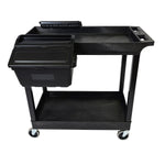 Luxor E Series EC11-B-OUTRIG - Tub Cart 2 Shelves with Outrigger Utility Cart Bins - 35.25