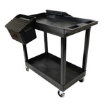 Luxor E Series EC11-B-OUTRIG - Tub Cart 2 Shelves with Outrigger Utility Cart Bins - 35.25