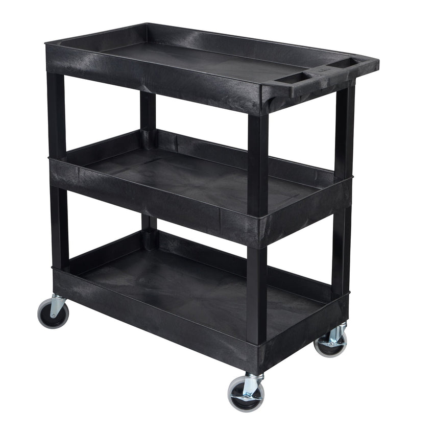 Luxor E Series EC111 - Tub Cart 3 Shelves - 35"W x 36"H - SchoolOutlet