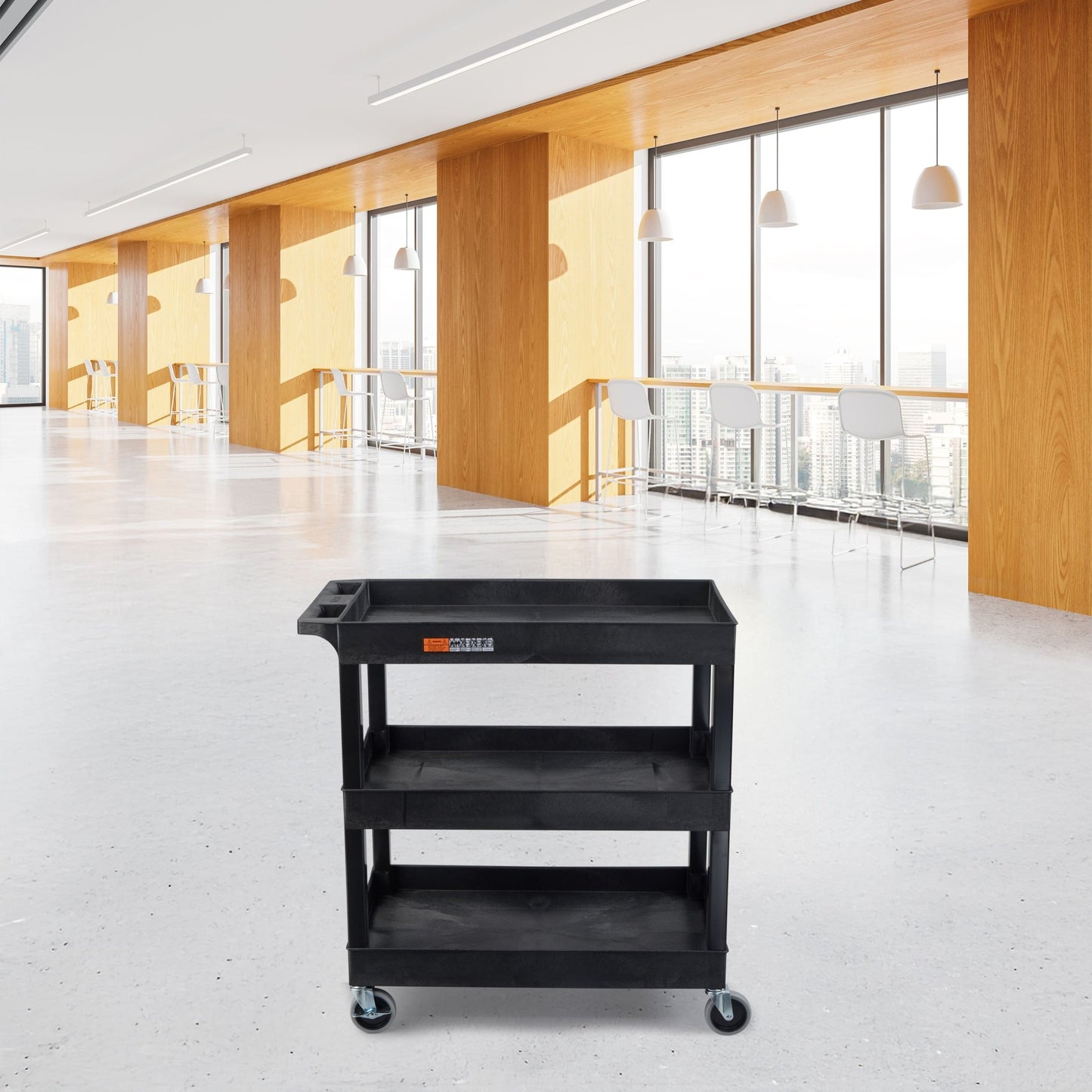 Luxor E Series EC111 - Tub Cart 3 Shelves - 35"W x 36"H - SchoolOutlet