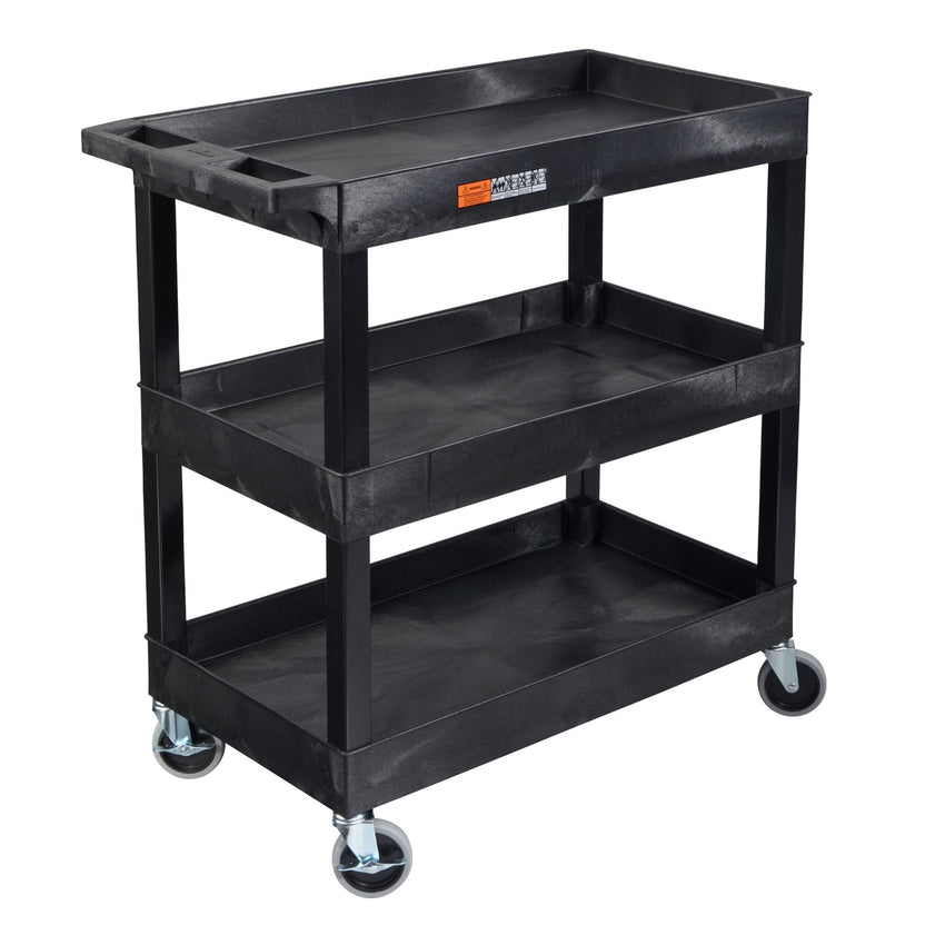 Luxor E Series EC111 - Tub Cart 3 Shelves - 35"W x 36"H - SchoolOutlet