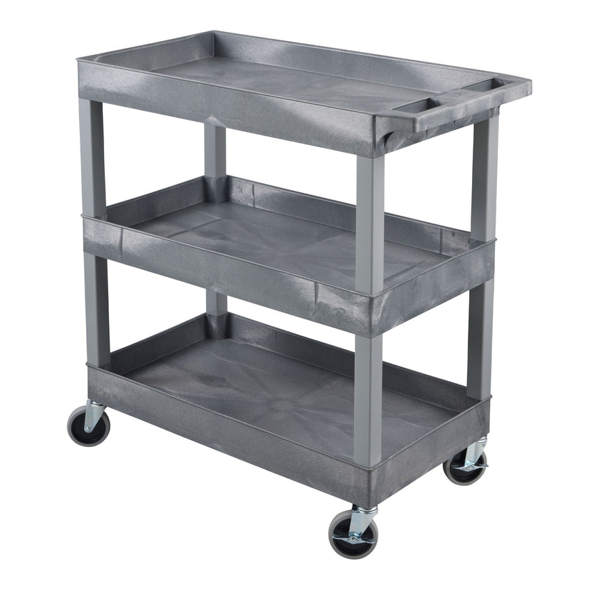 Luxor E Series EC111 - Tub Cart 3 Shelves - 35"W x 36"H - SchoolOutlet