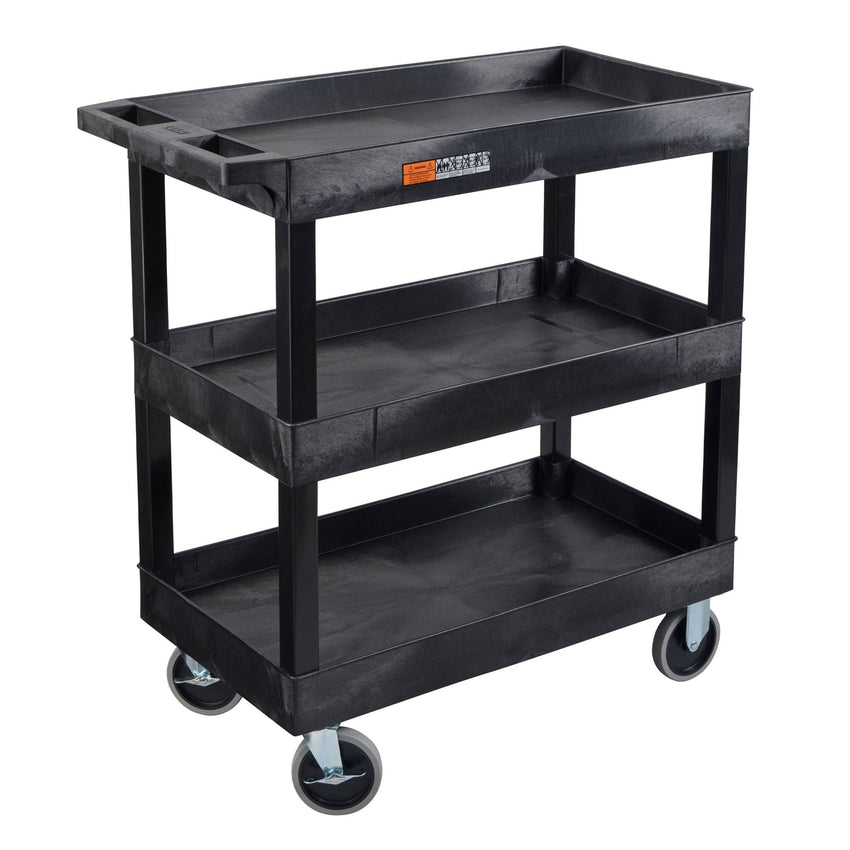 Luxor E Series EC111HD - Tub Cart 3 Shelves HD Model - 35"W x 37"H - SchoolOutlet