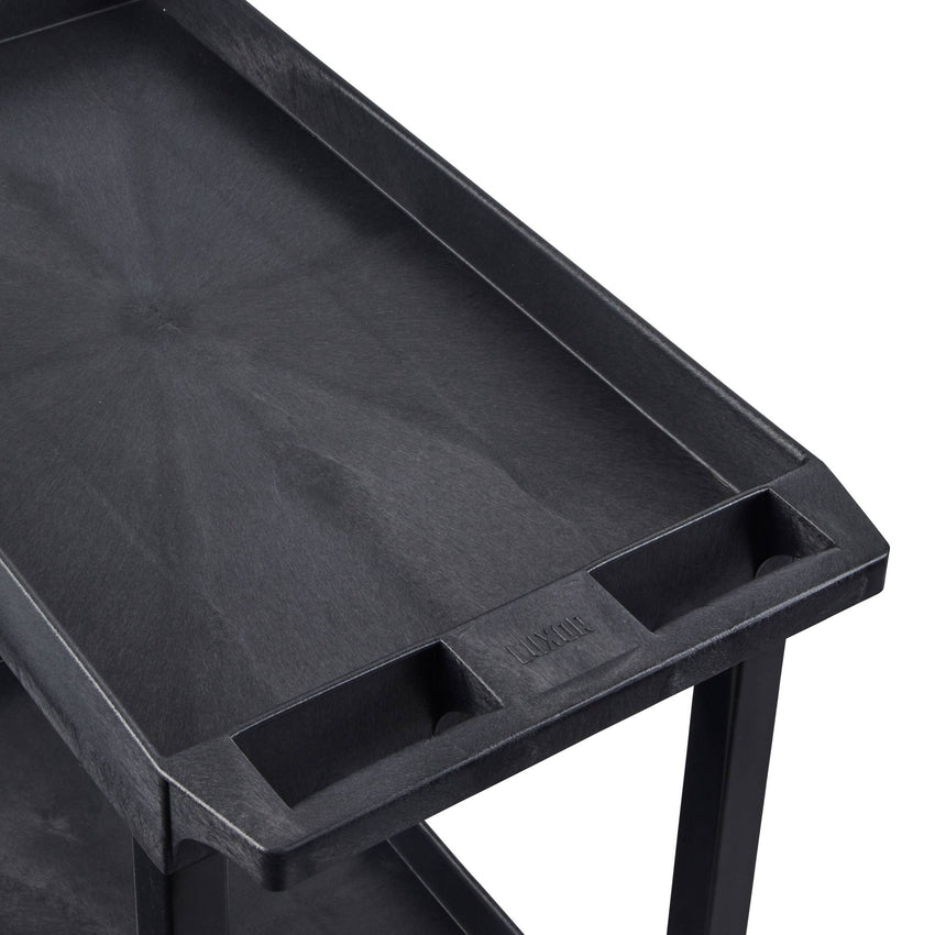 Luxor 18 x 32 Cart 2 Tub / 1 Flat Shelves - Black - SchoolOutlet