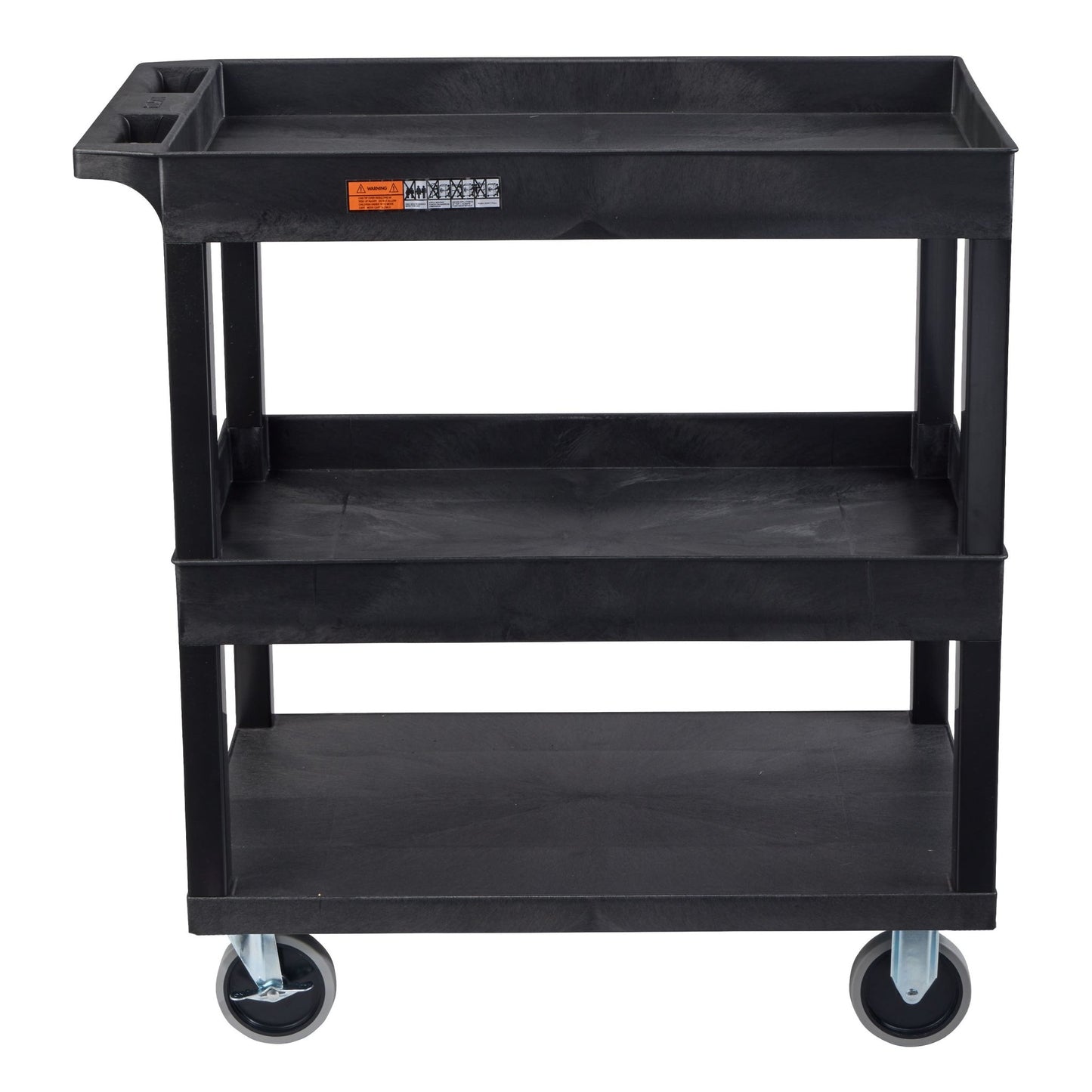 Luxor 18 x 32 Cart 2 Tub / 1 Flat Shelves - Black - SchoolOutlet