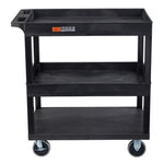 Luxor 18 x 32 Cart 2 Tub / 1 Flat Shelves - Black - SchoolOutlet