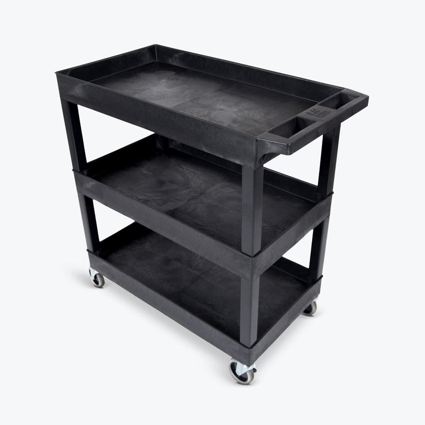 Luxor 18 x 32 Cart 2 Tub / 1 Flat Shelves (LUX-EC121HD-B) - SchoolOutlet