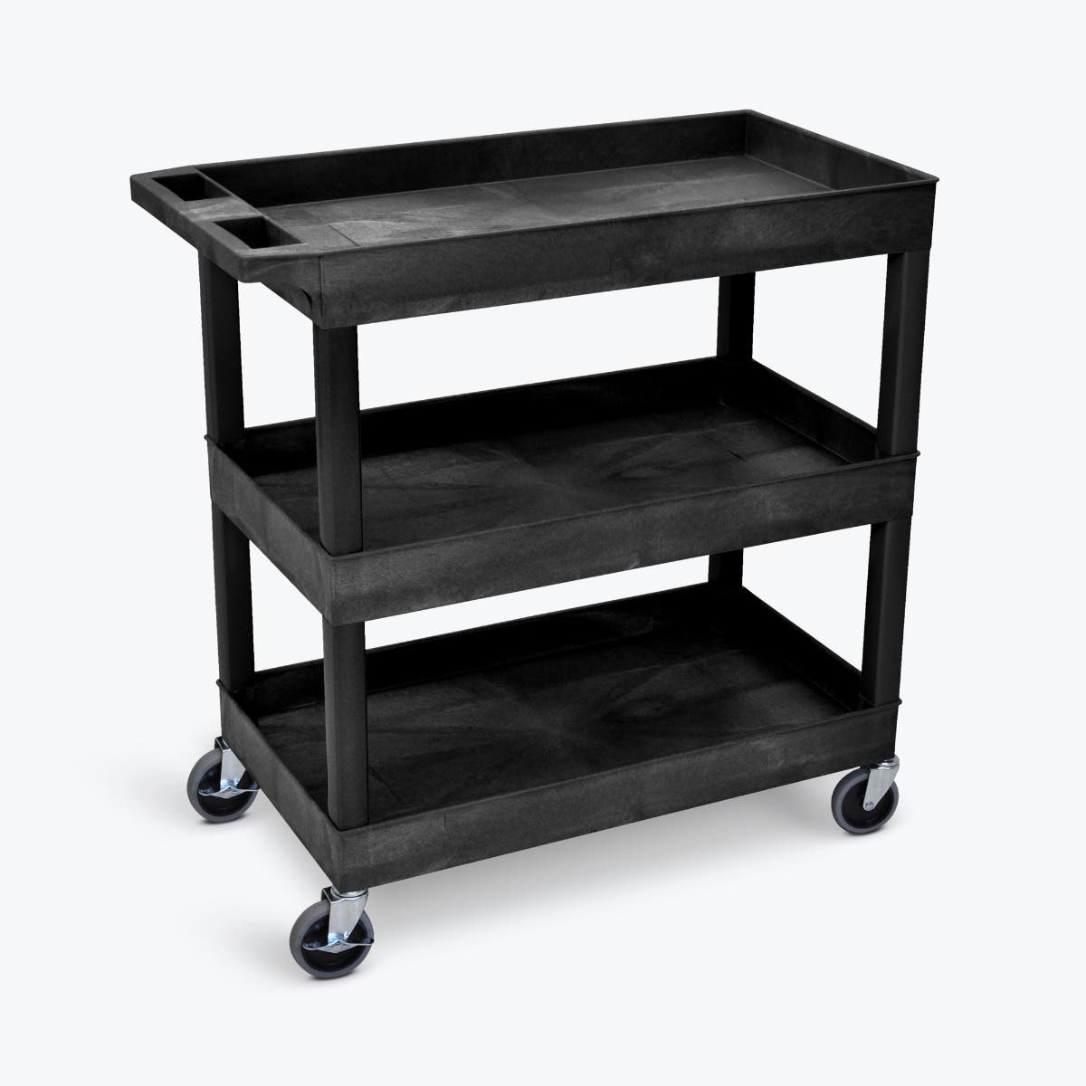 Luxor 18 x 32 Cart 2 Tub / 1 Flat Shelves (LUX-EC121HD-B) - SchoolOutlet