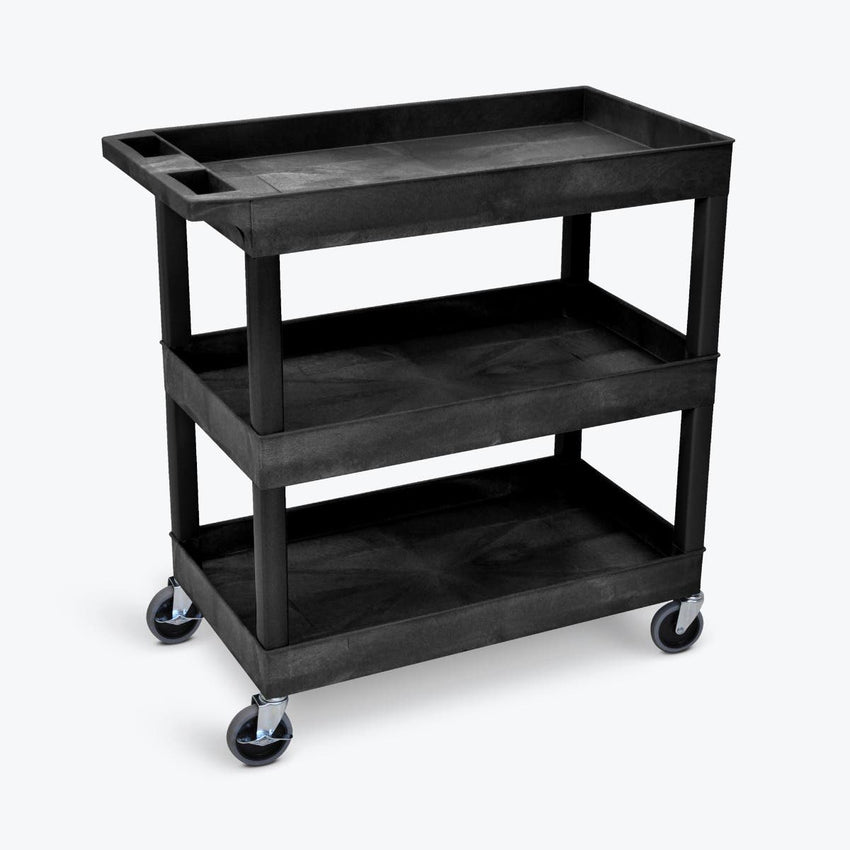 Luxor 18 x 32 Cart 2 Tub / 1 Flat Shelves (LUX-EC121HD-B) - SchoolOutlet