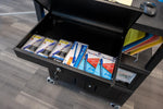 Luxor Deluxe Teacher Cart with Locking Cabinet Storage - Bins Keyboard, Tray Pocket, Chart Hooks and Cup Holder 32