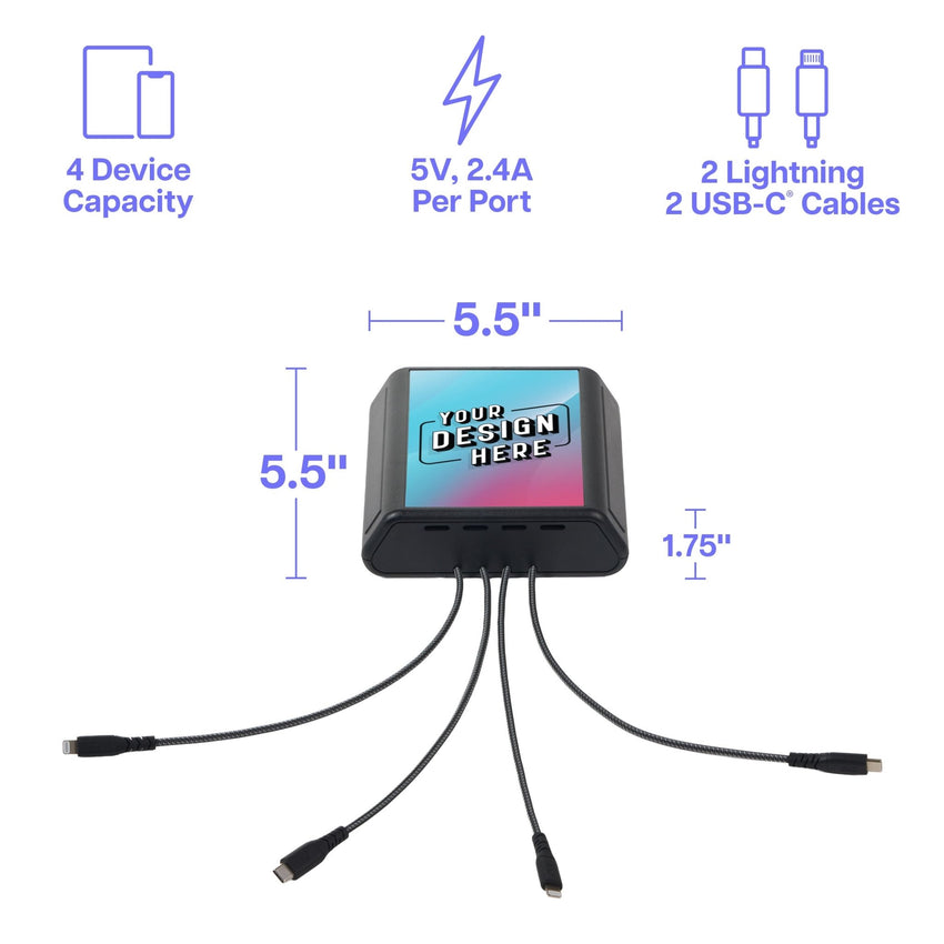 Luxor KwikBoost Mini Charging Hub, Tabletop (LUX - LUX - KB940XX) - SchoolOutlet