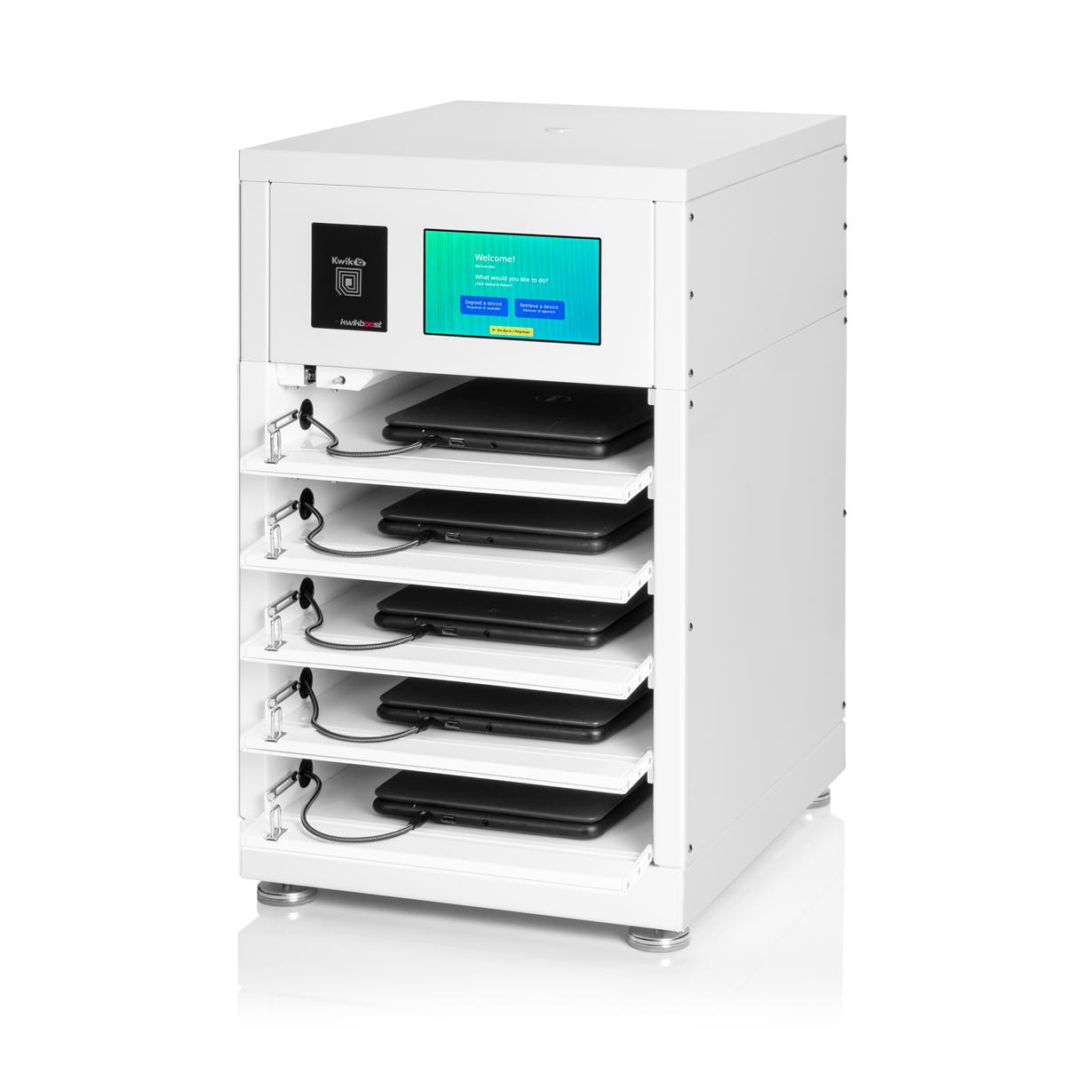 Luxor Kwik IQ - Five Bay Large Device Charging Locker Bundle (LUX - KBSL - LD5 - B) - SchoolOutlet