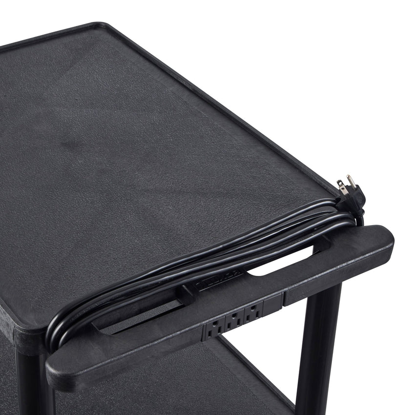 Luxor LP54E-B - Plastic AV Cart 3 Shelves (Luxor LUX-LP54E-B) - SchoolOutlet