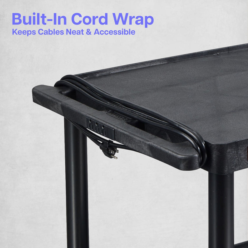 Luxor LP54E-B - Plastic AV Cart 3 Shelves (Luxor LUX-LP54E-B) - SchoolOutlet