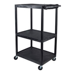 Luxor LP54E-B - Plastic AV Cart 3 Shelves (Luxor LUX-LP54E-B) - SchoolOutlet