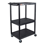 Luxor LP54E-B - Plastic AV Cart 3 Shelves (Luxor LUX-LP54E-B) - SchoolOutlet