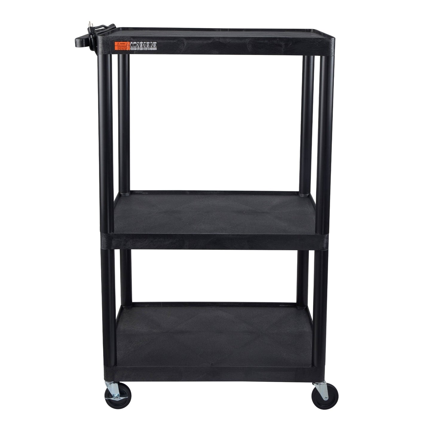 Luxor LP54E-B - Plastic AV Cart 3 Shelves (Luxor LUX-LP54E-B) - SchoolOutlet