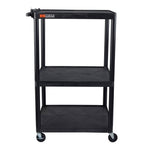 Luxor LP54E-B - Plastic AV Cart 3 Shelves (Luxor LUX-LP54E-B) - SchoolOutlet