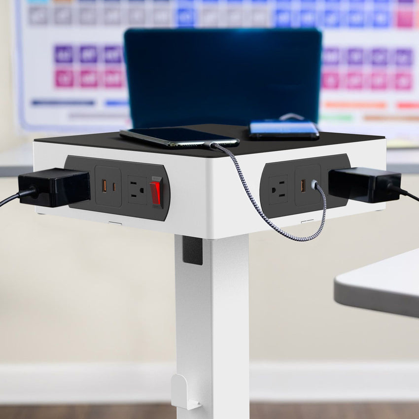 Luxor LuxPower Charging Tower with 8 AC & 8 USB Ports (LUX - LUXPWR2) - SchoolOutlet